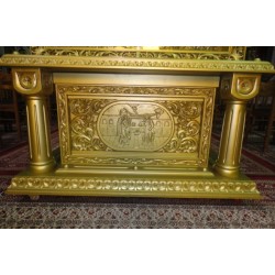 Προσκυνητάρι Παναγιάς με παράσταση σε τεχνοτορπία χρυσό 