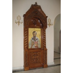 Προσκυνητάρι τοίχου βυζαντινού ρυθμού με ξυλόγλυπτες κολώνες