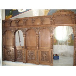 Τέμπλο Ξυλόγλυπτο με κολόνες σχοινί βυζαντινό σχέδιο  