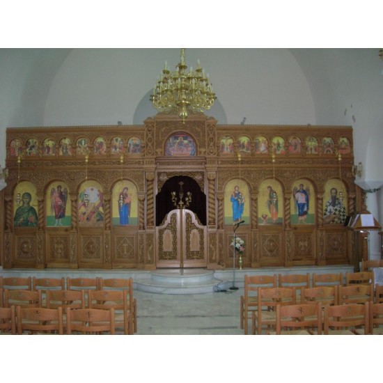 Tέμπλο χειροποίητο βυζαντινό με σκαλιστές κολώνες 